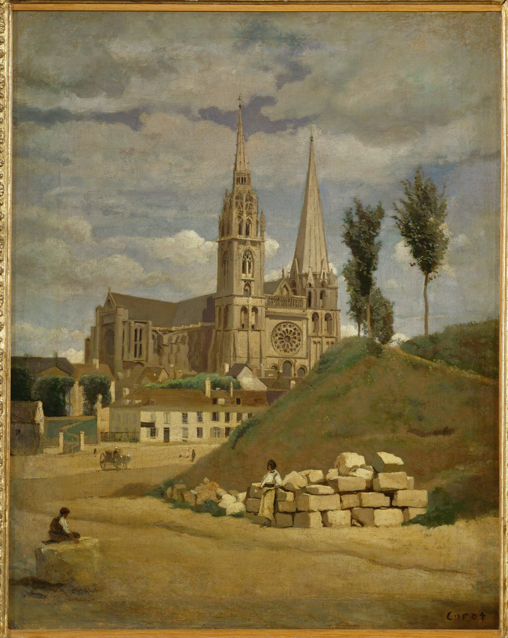 Chartresin katedraali ... tekijältä Jean Baptiste Camille Corot