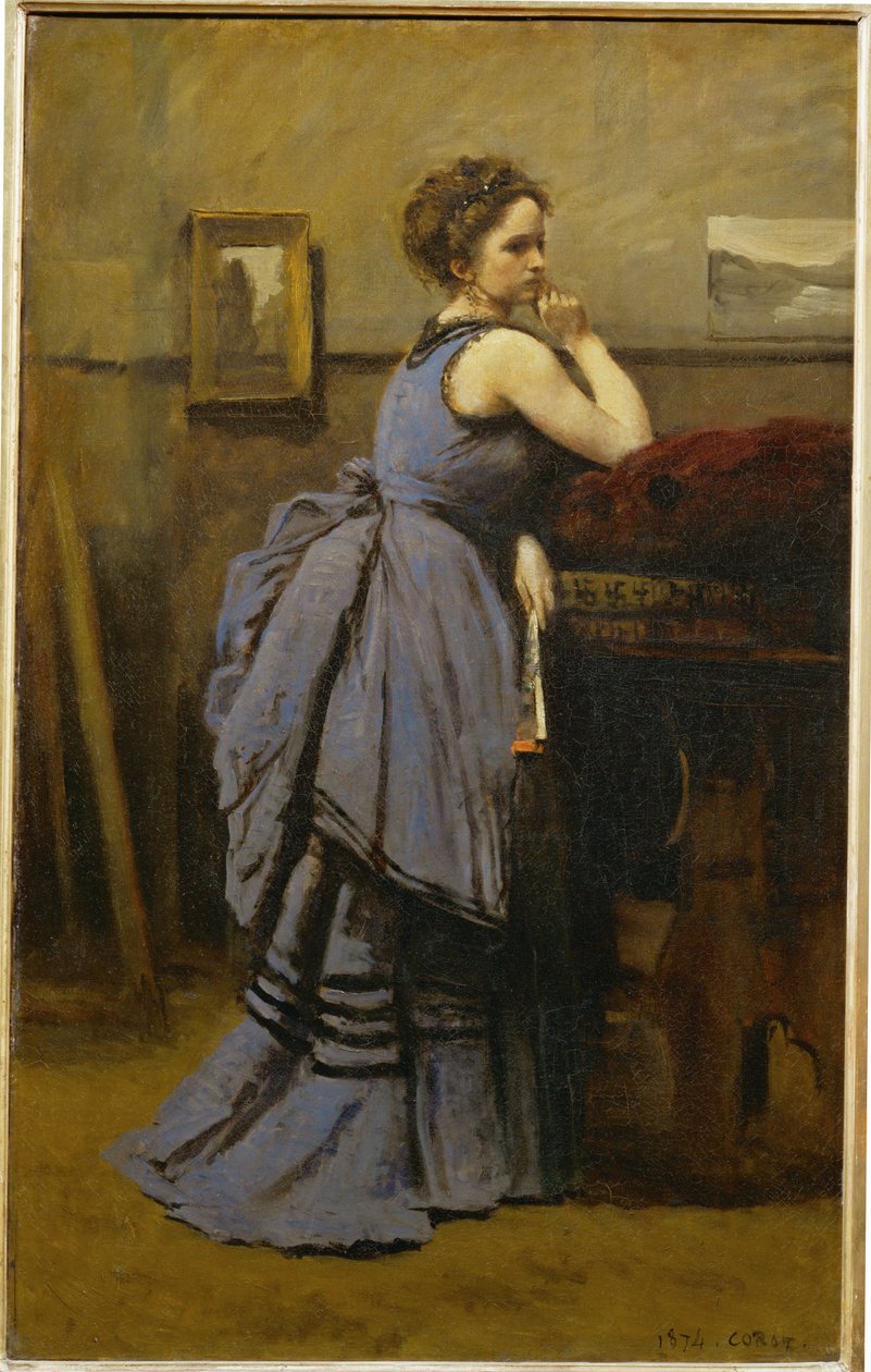 La dame en bleu - Nainen sinisessä ... tekijältä Jean Baptiste Camille Corot