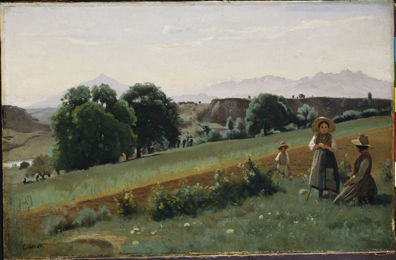 Maisema Mornexissa, noin 1842 tekijältä Jean Baptiste Camille Corot
