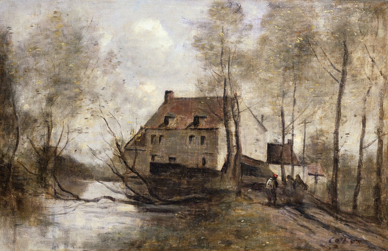 Le Moulin Brule, Planque, lähellä Douaita tekijältä Jean Baptiste Camille Corot
