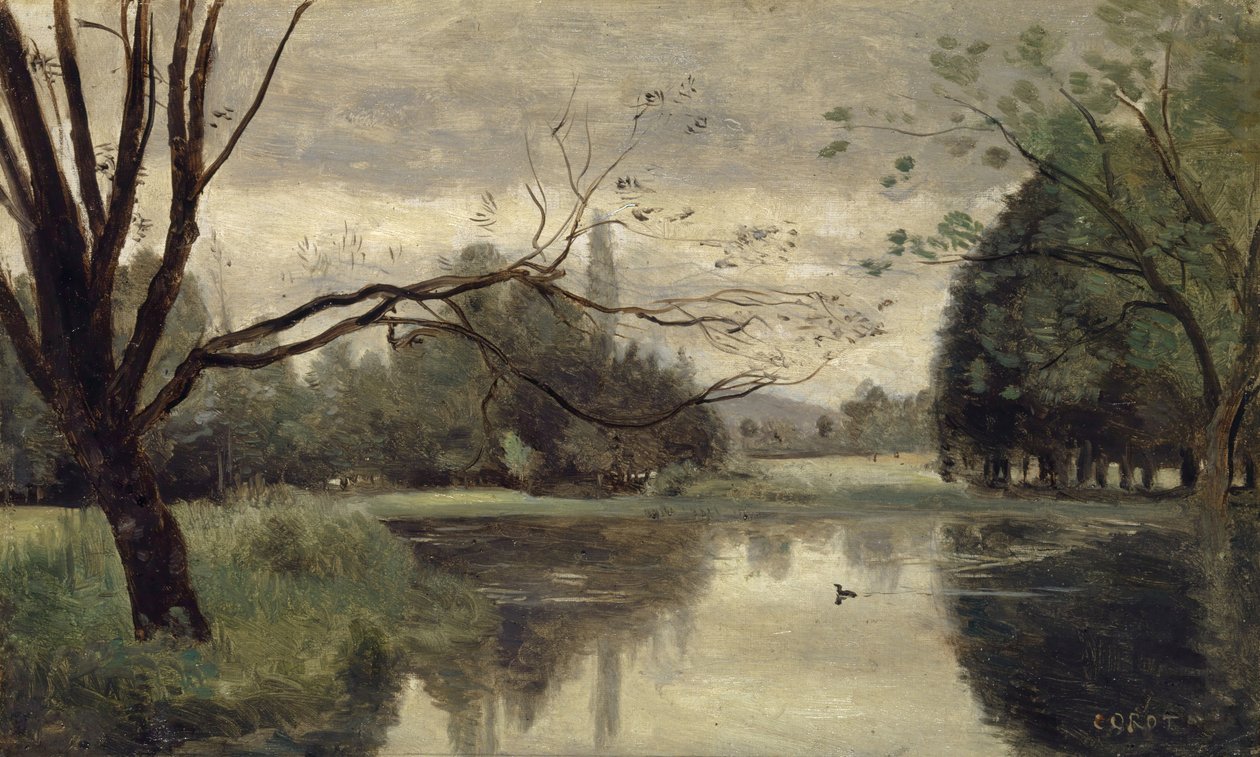 Ankkalammi Ankkalampi, 1855-1859. tekijältä Jean Baptiste Camille Corot