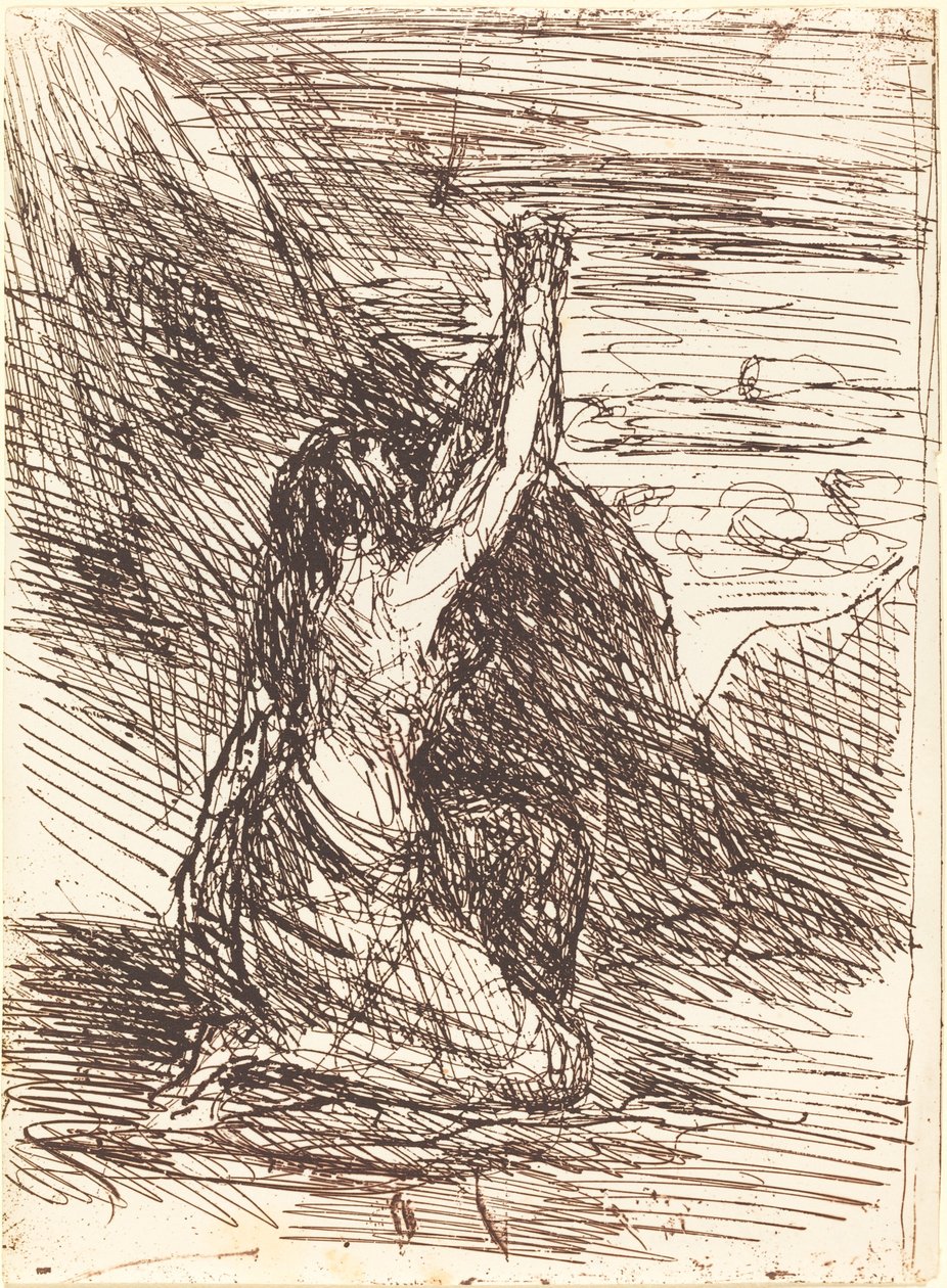 Maria Magdalena polvillaan Madeleine a genoux, 1858. tekijältä Jean Baptiste Camille Corot