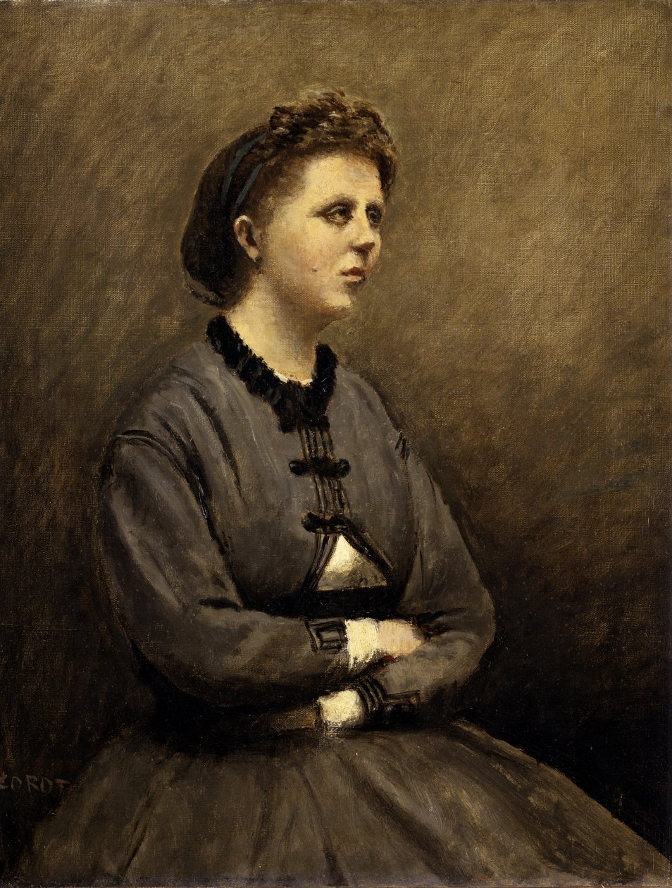 Rouva de Larochenoire, taidemaalarin vaimo tekijältä Jean Baptiste Camille Corot