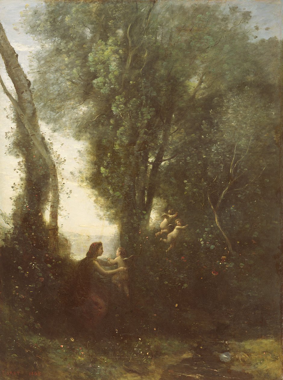 Aamu, 1865 tekijältä Jean Baptiste Camille Corot