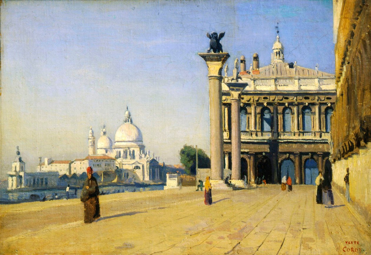Aamu Venetsiassa, 1834. tekijältä Jean Baptiste Camille Corot