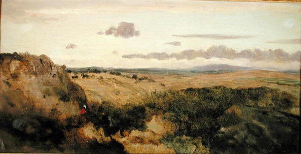 Vuoristomaisema, n. 1855-1860 (öljy kankaalle) tekijältä Jean Baptiste Camille Corot