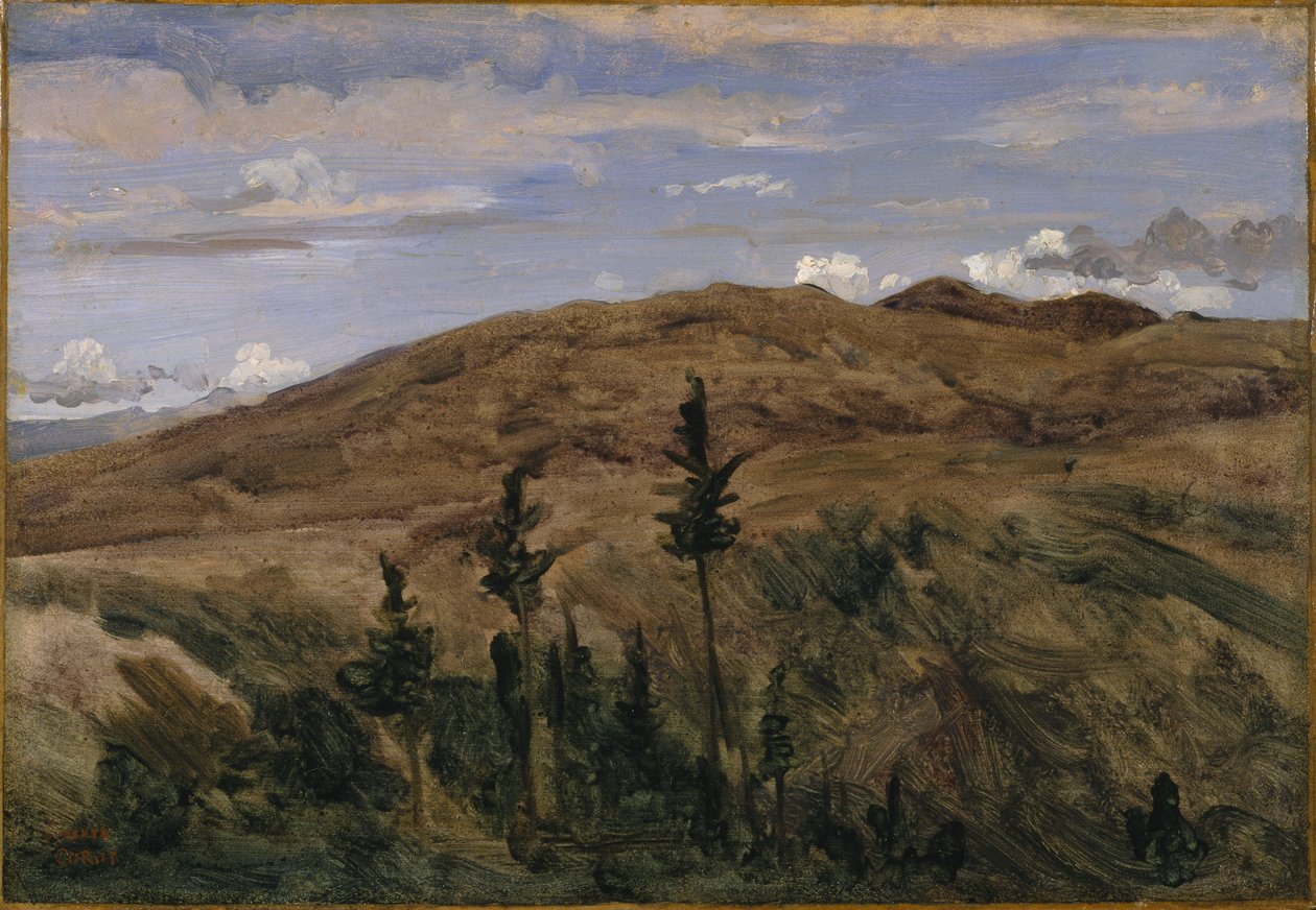 Vuoret Auvergnessa, 1841-42 (öljy paperille kankaalle) tekijältä Jean Baptiste Camille Corot