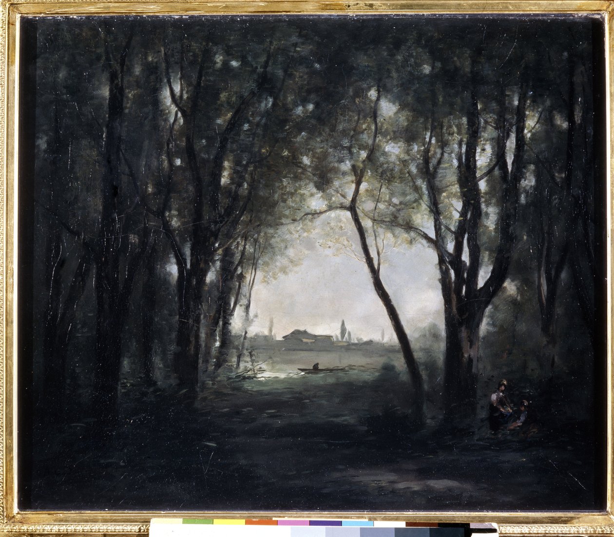 ""Paysage au lac"" (Maisema ja järvi) Camille Corotin (1796-1875) maalaus 1865-1873 Mitat 53x65,5 cm Eremitaaši, Pietari (Pietari) tekijältä Jean Baptiste Camille Corot