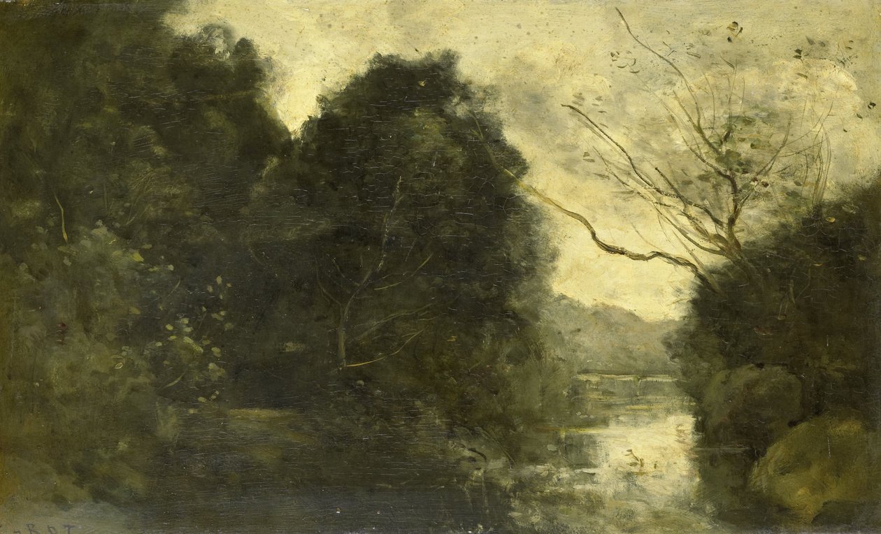 Lampi metsässä tekijältä Jean Baptiste Camille Corot
