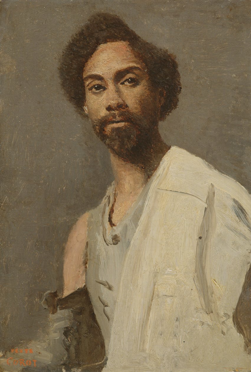 Abessinialaisen miehen muotokuva tekijältä Jean Baptiste Camille Corot