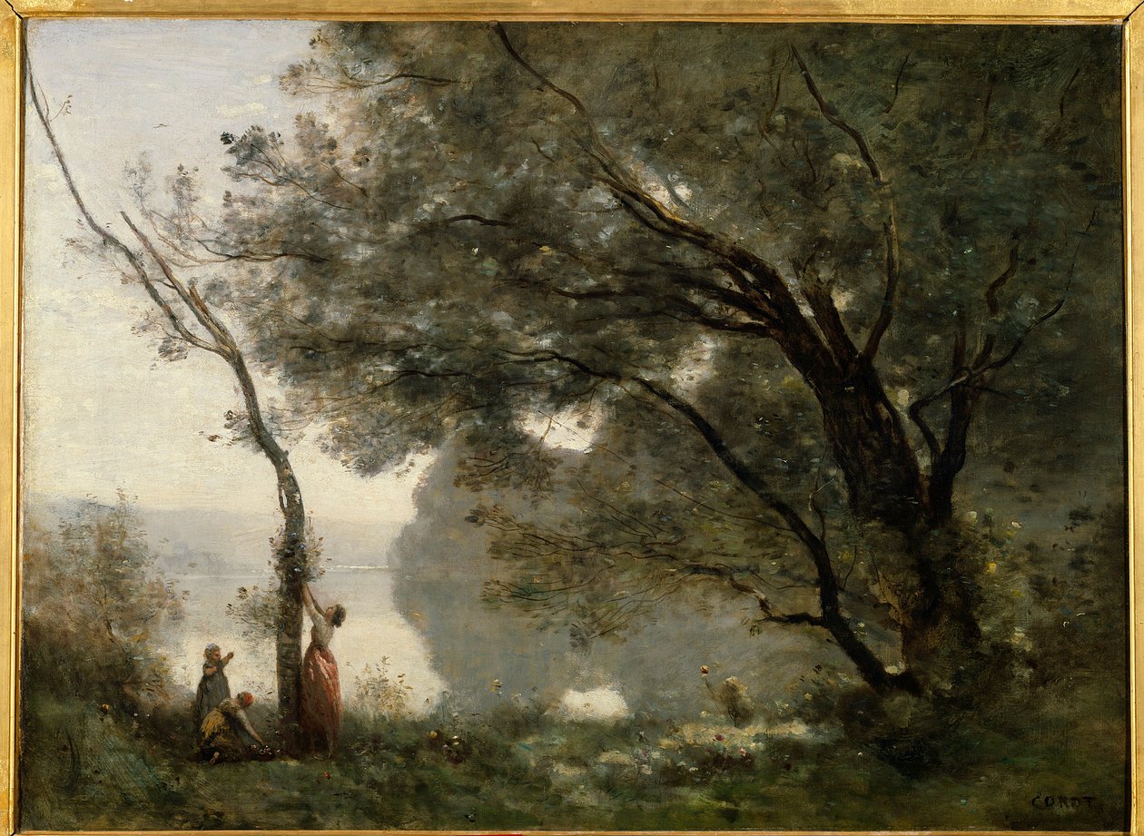 Mortefontinen muisto. Camille Corotin maalaus (1796-1875) tekijältä Jean Baptiste Camille Corot