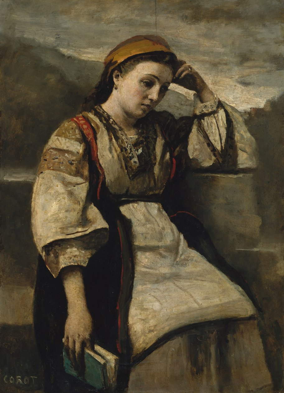 Haaveilu, n. 1860-65. tekijältä Jean Baptiste Camille Corot