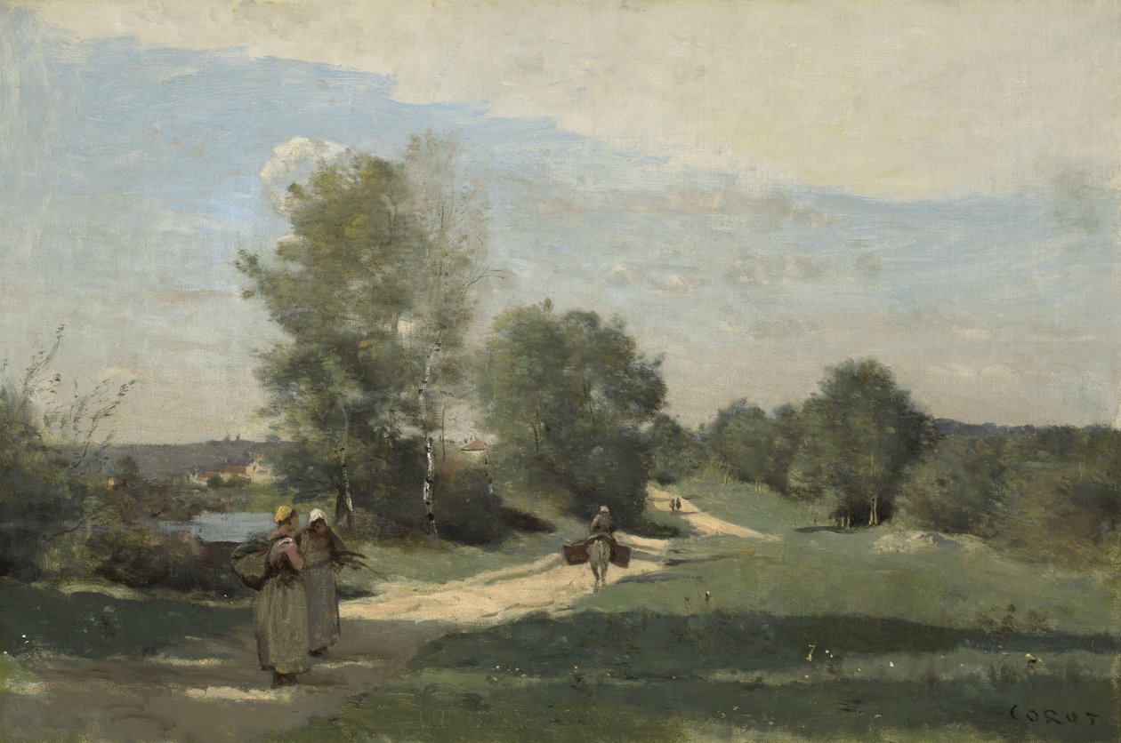 Road by the Water, n.1865?-70 tekijältä Jean Baptiste Camille Corot