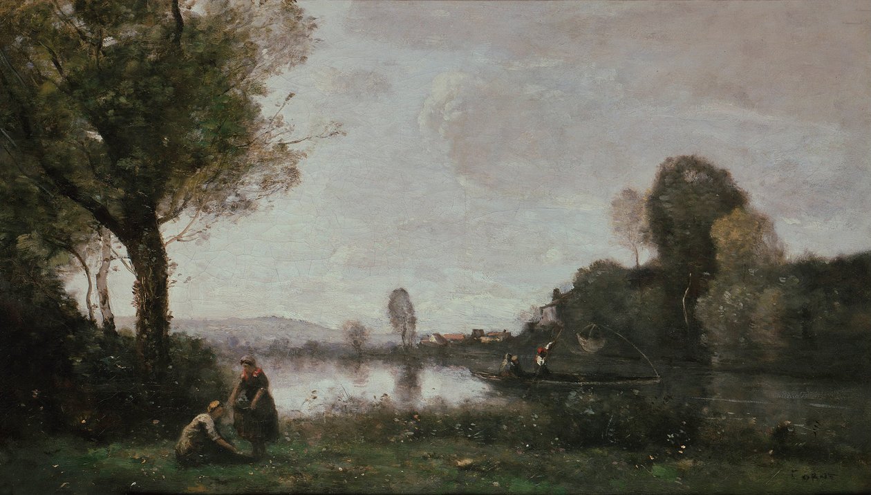 Seinen maisema lähellä Chatoua, 1885 tekijältä Jean Baptiste Camille Corot