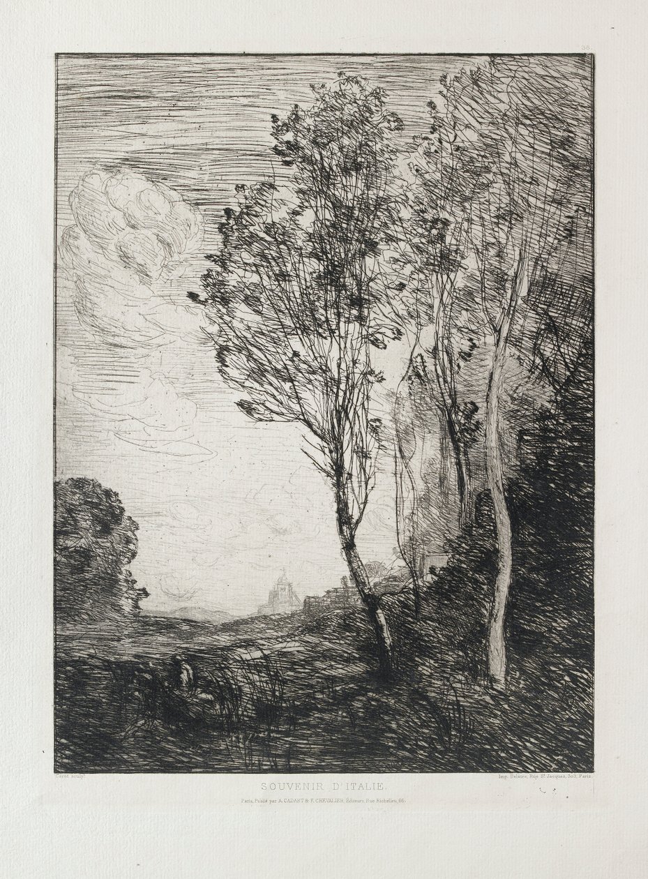 Matkamuisto Italiasta, 1863 tekijältä Jean Baptiste Camille Corot