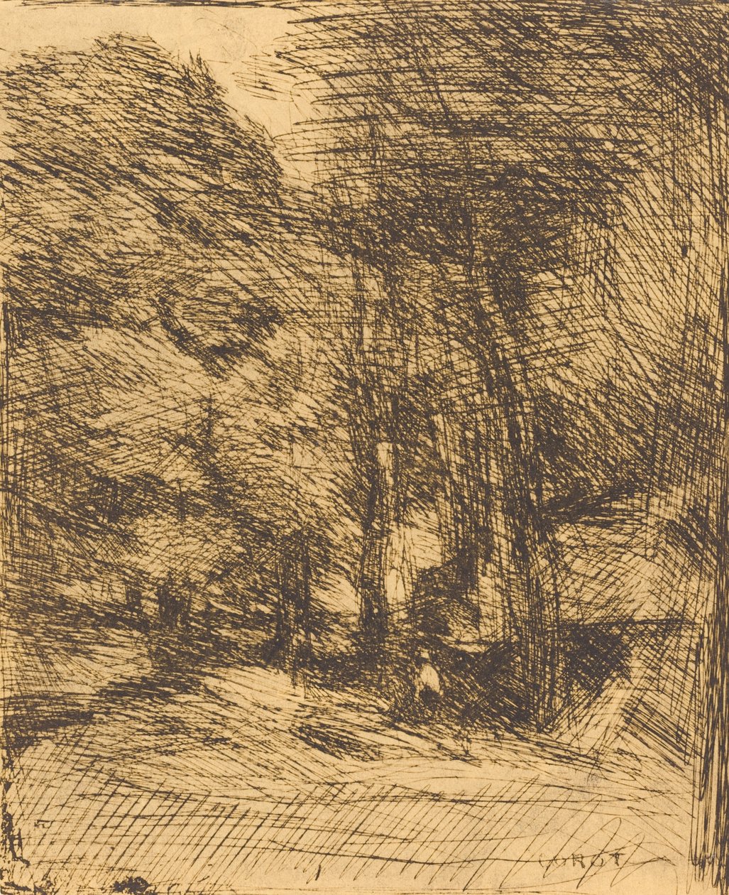 Bas-Breaun matkamuisto Bas-Breaun matkamuisto, 1858. tekijältä Jean Baptiste Camille Corot