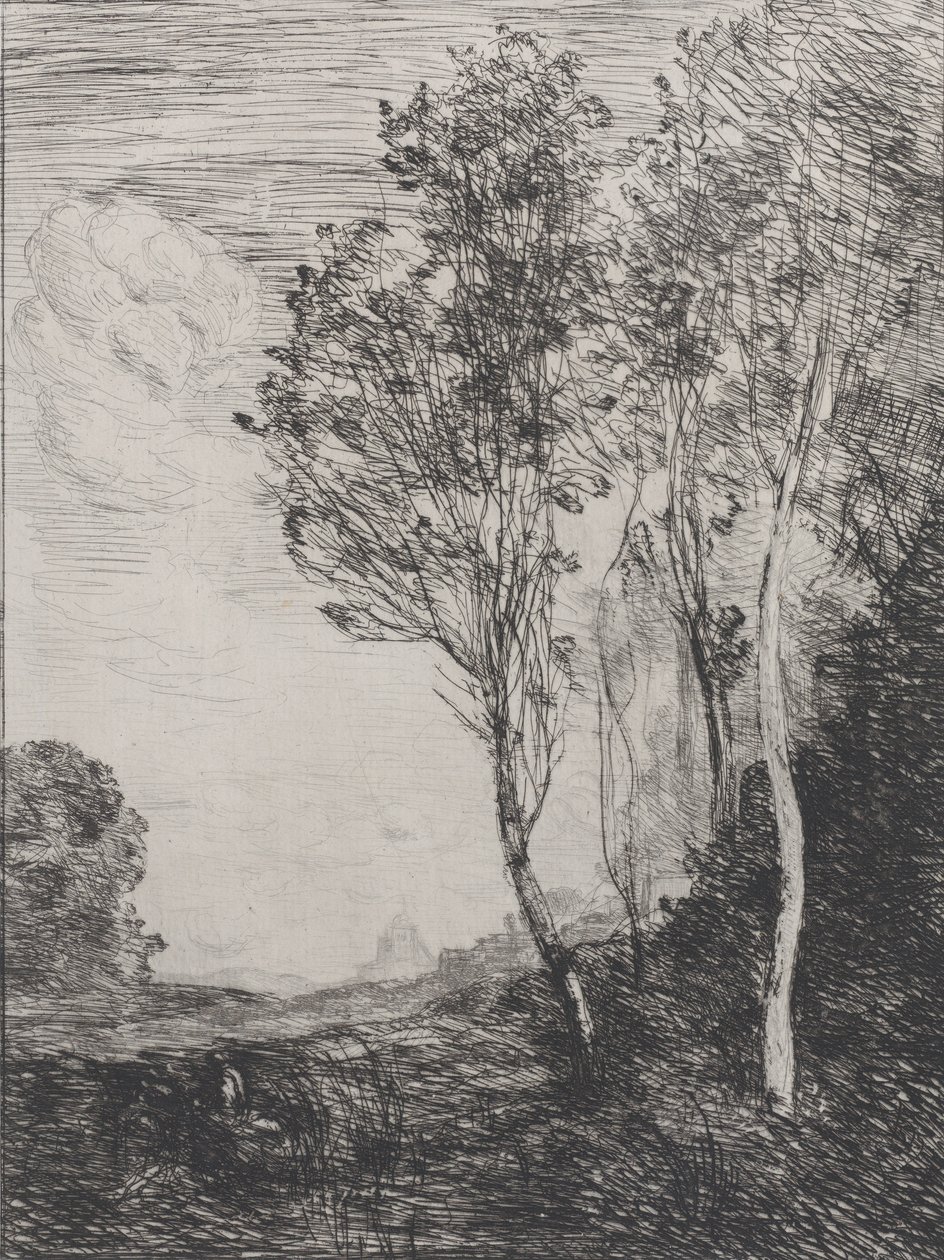 Souvenir of Italy Italian muistomerkki, 1866. tekijältä Jean Baptiste Camille Corot