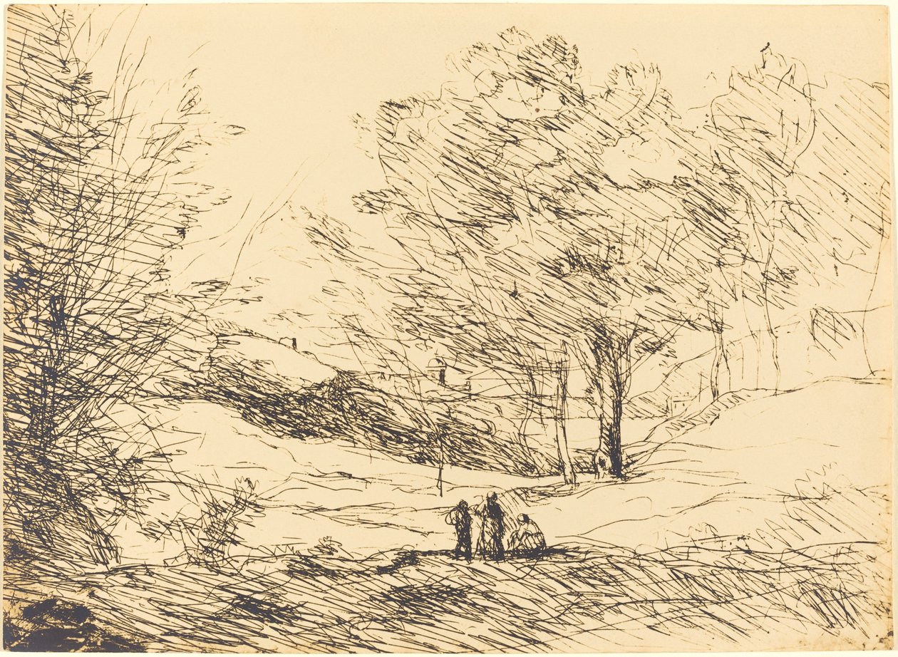 Maggiore-järven matkamuisto tekijältä Jean Baptiste Camille Corot