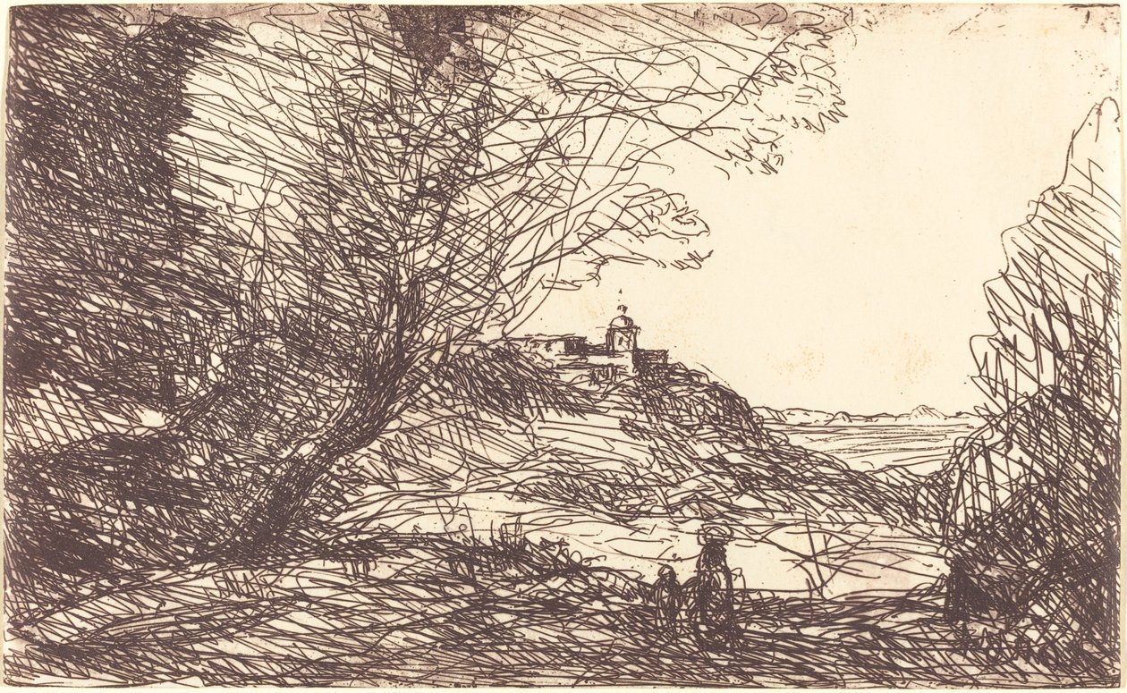 Matkamuisto Monacon ympäristöstä tekijältä Jean Baptiste Camille Corot