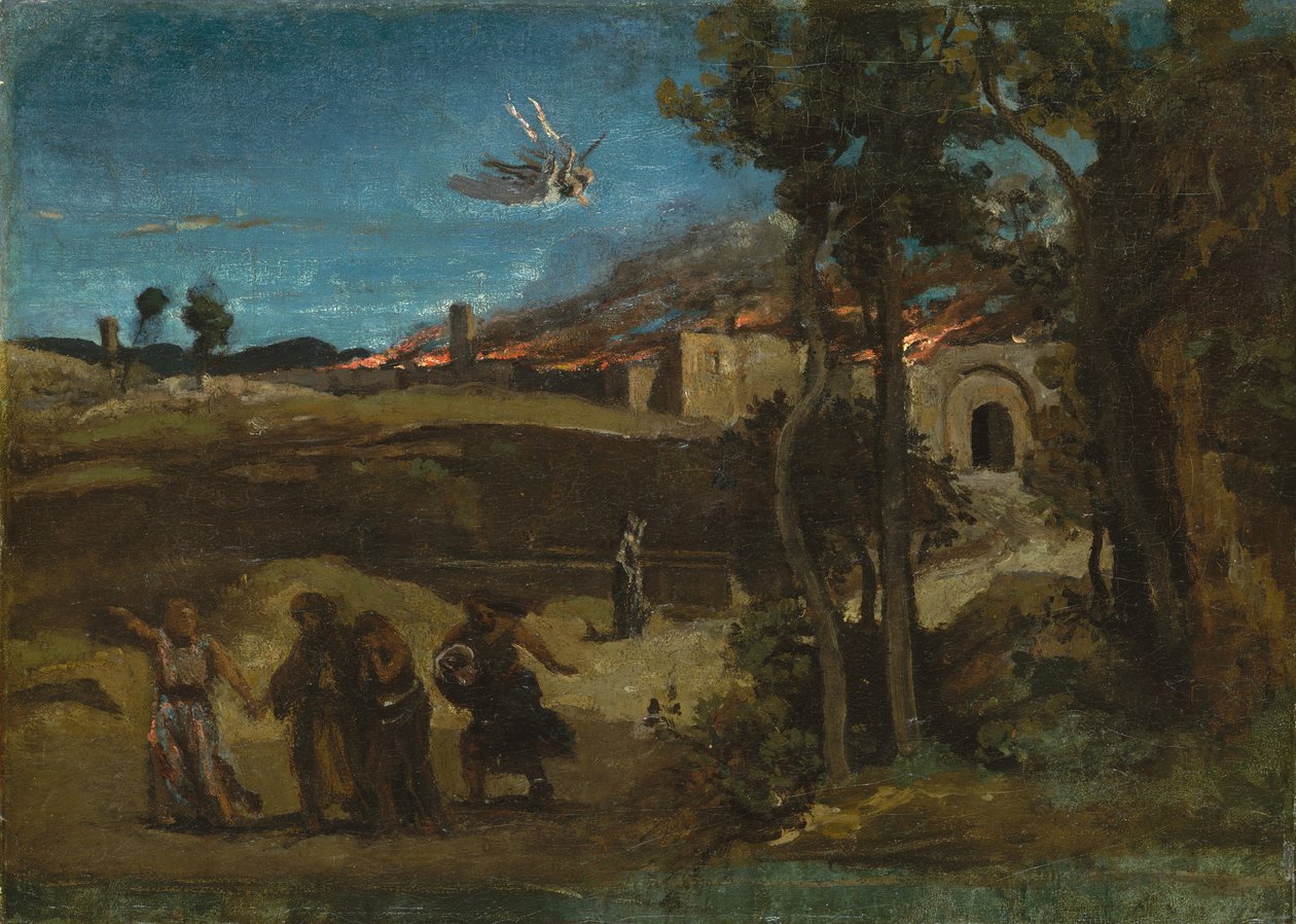 Tutkimus Sodoman tuhosta, 1843. tekijältä Jean Baptiste Camille Corot