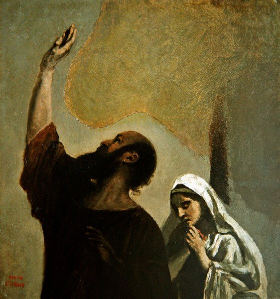 Kristuksen kaste (öljy kankaalle) tekijältä Jean Baptiste Camille Corot