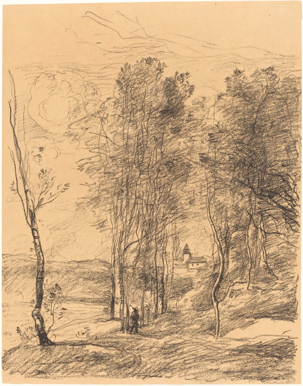 St. Nicolas-Lez-Arrasin kellotorni Le Clocher de St. Nicolas-Lez-Arras, 1871. tekijältä Jean Baptiste Camille Corot