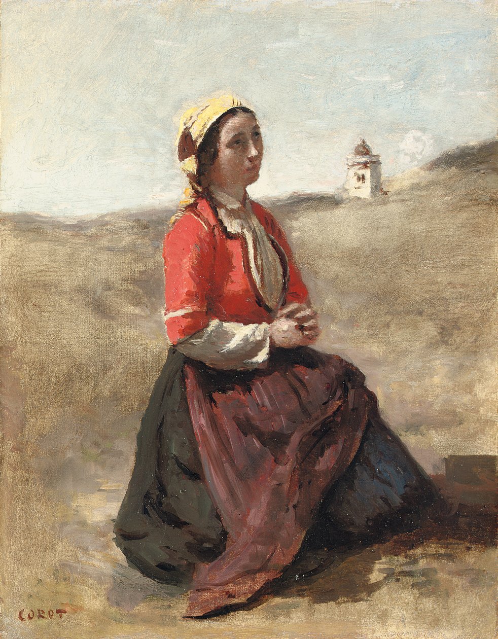 Bretoni rukouksessa, tekijältä Jean Baptiste Camille Corot