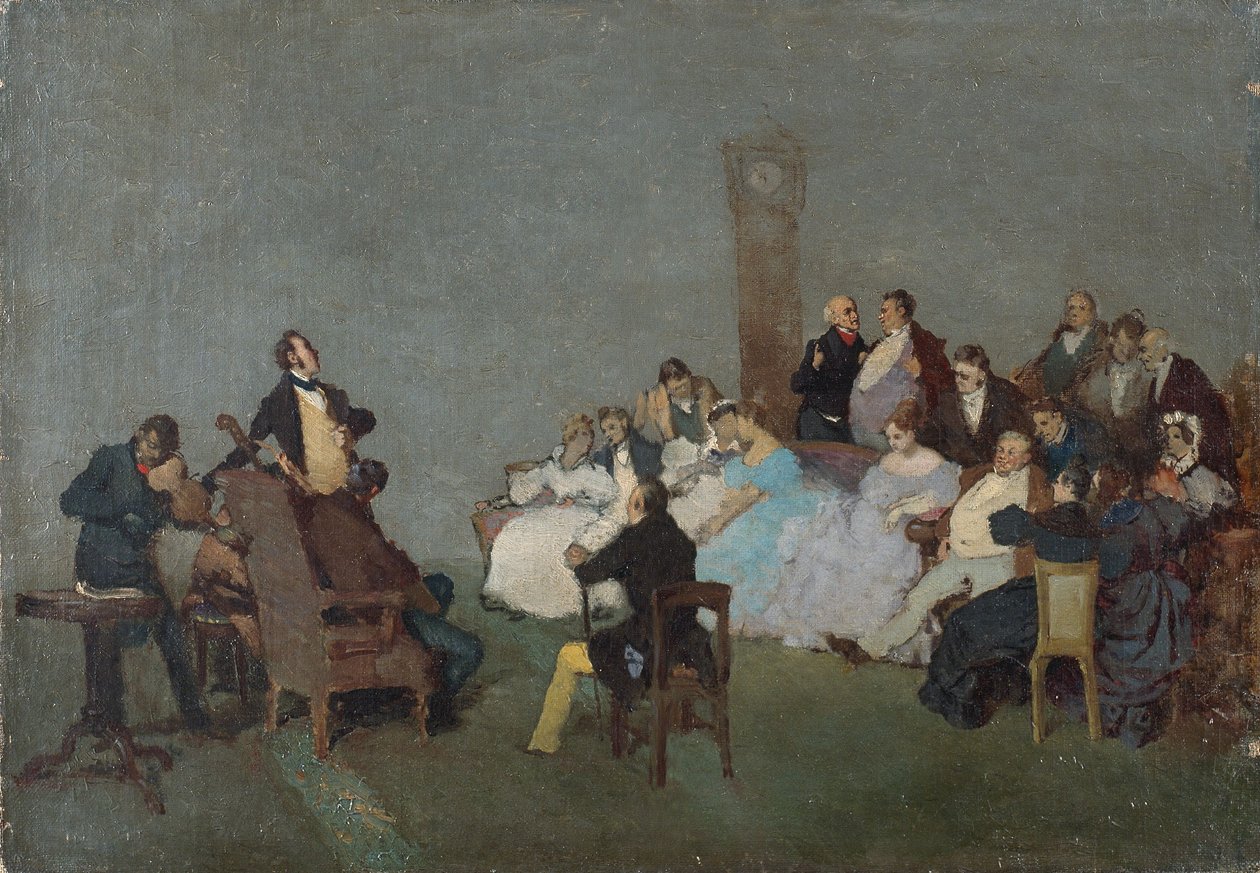 Konsertti, noin 1830-40 (öljy kankaalle). tekijältä Jean Baptiste Camille Corot