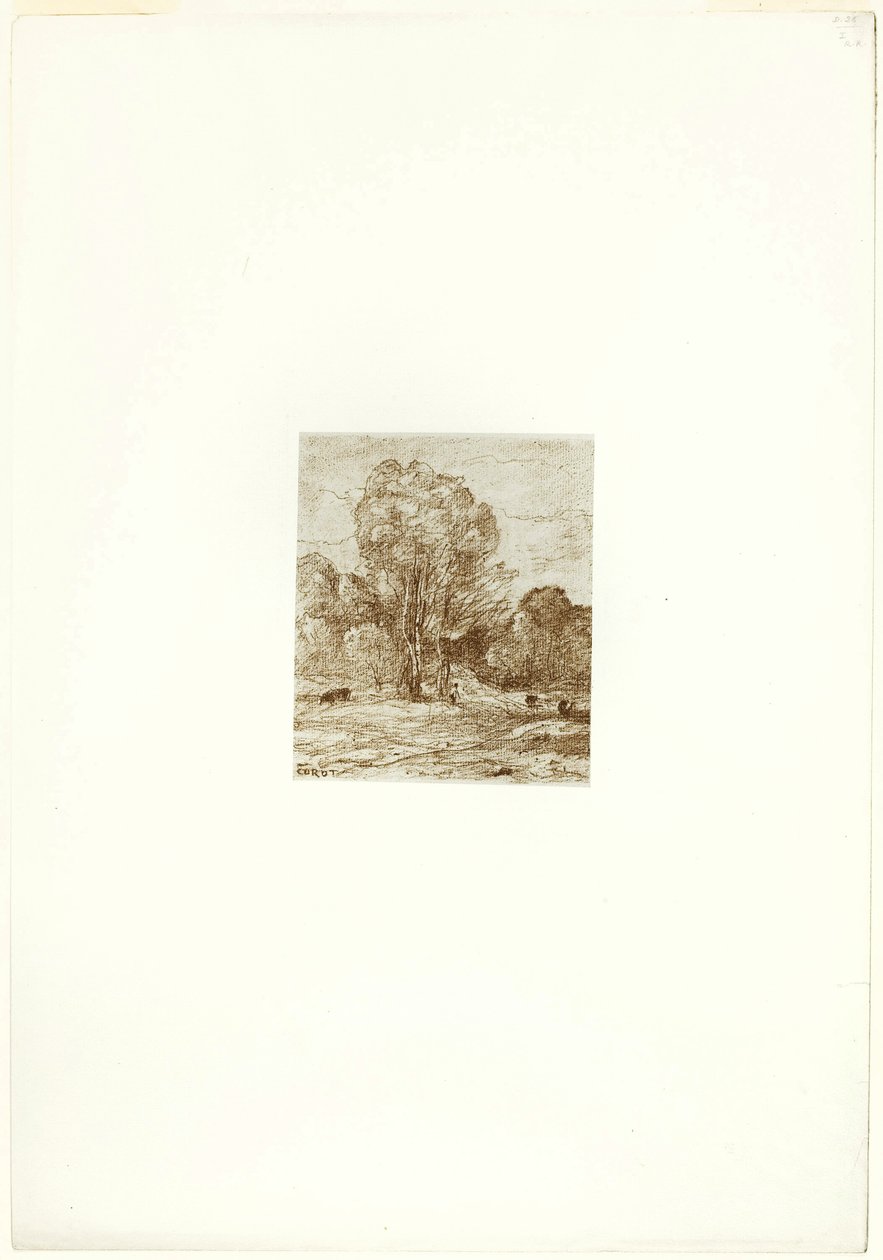 Lehmien laitumella tekijältä Jean Baptiste Camille Corot