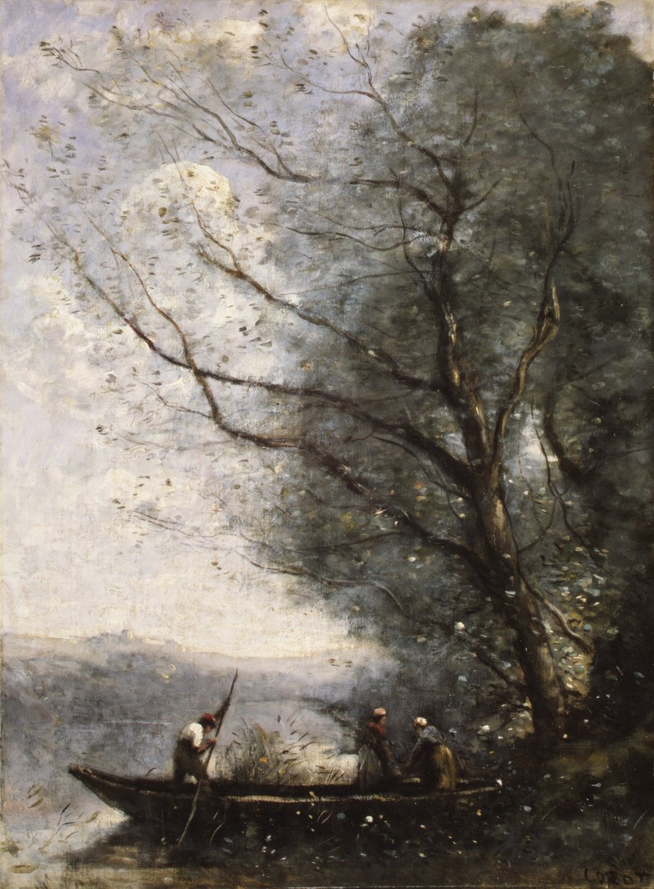 The Ferryman, n. 1865 (öljy kankaalle) tekijältä Jean Baptiste Camille Corot