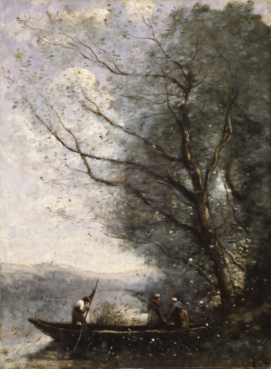 Ferryman, n. 1865. tekijältä Jean Baptiste Camille Corot