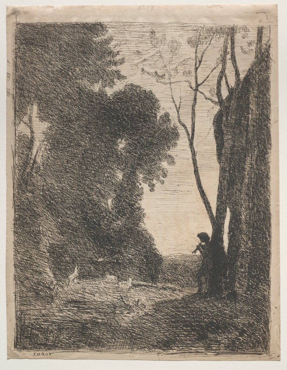 Pikkupaimen, 1855. tekijältä Jean Baptiste Camille Corot