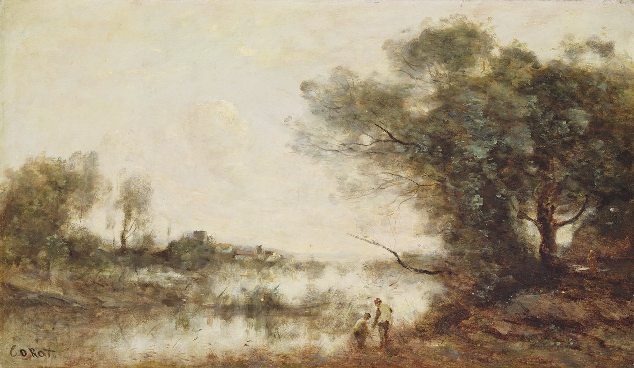 Lampi (öljy kankaalle) tekijältä Jean Baptiste Camille Corot