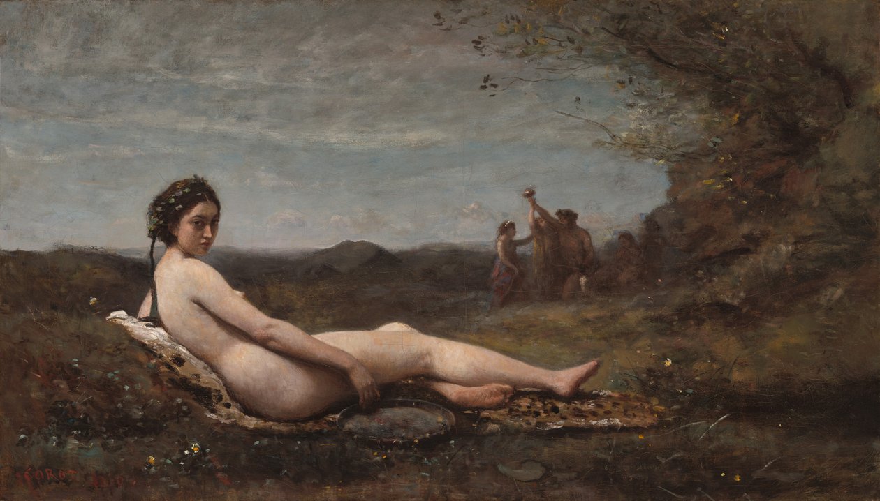 The Repose, 1860, uusittu n. 18651870. tekijältä Jean Baptiste Camille Corot