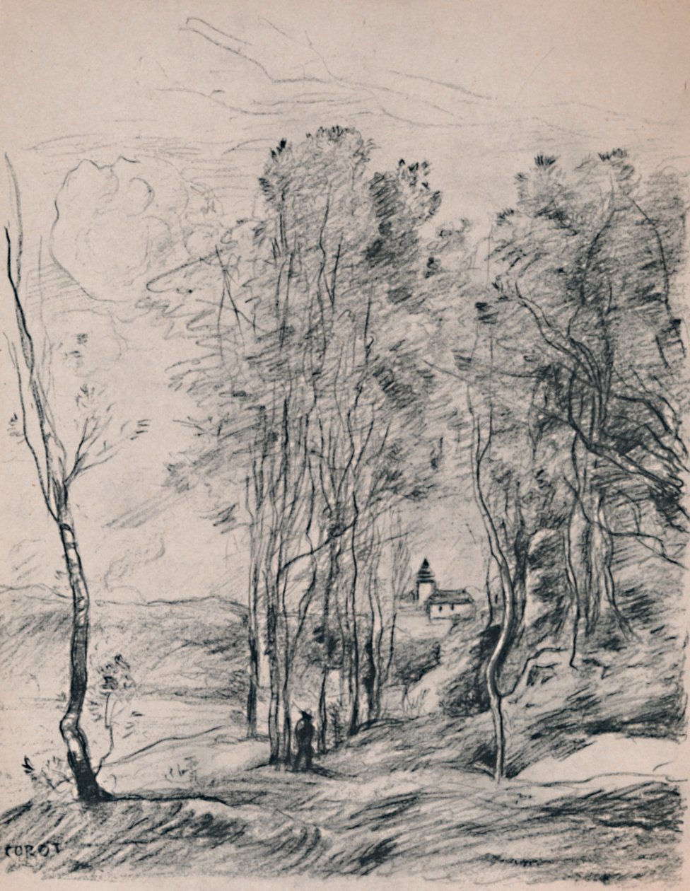 Saint-Nicolas-Les-Arrasin torni, noin 1870-luku, 1946 tekijältä Jean Baptiste Camille Corot
