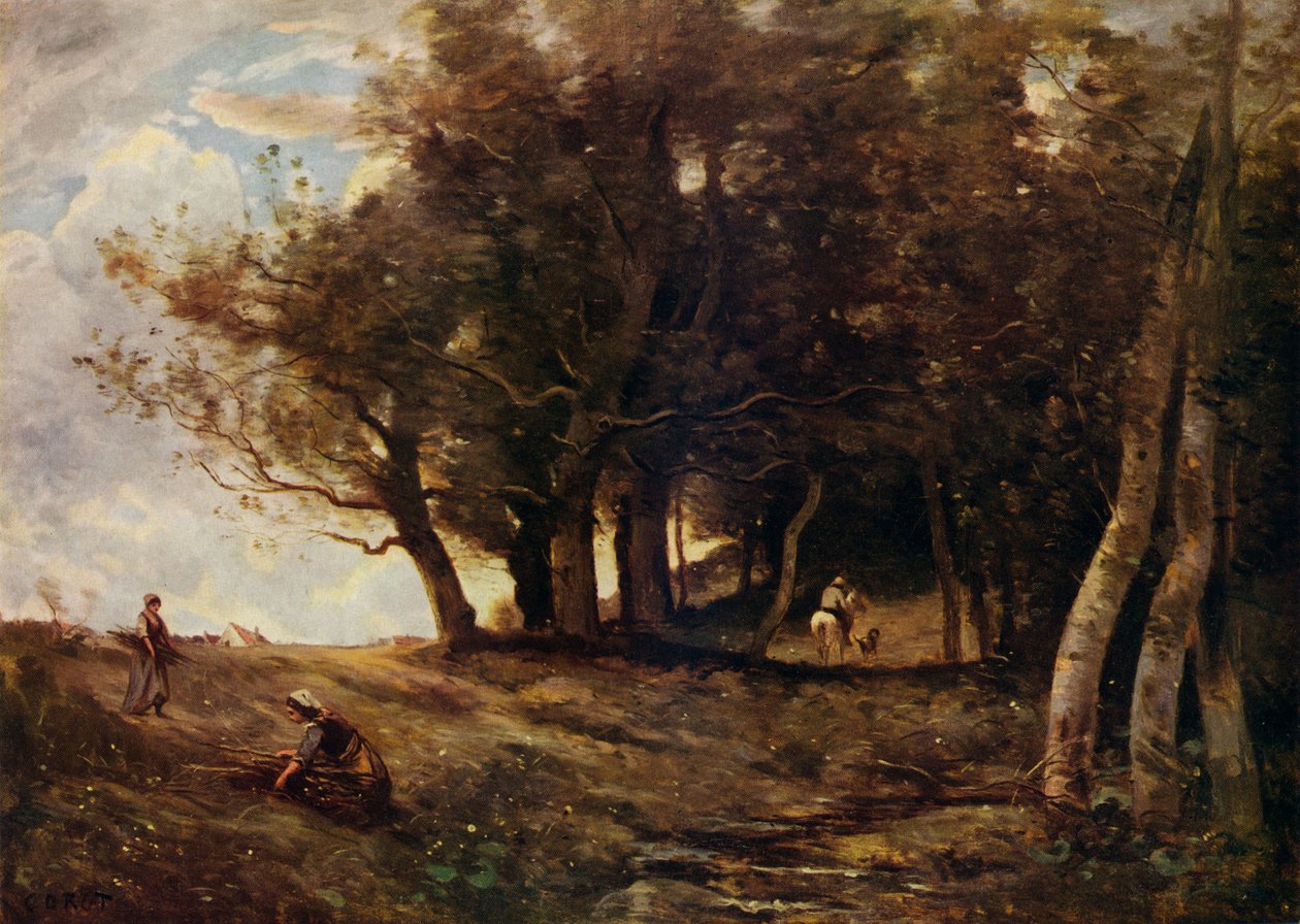 Puunkeräilijät, 1843 tekijältä Jean Baptiste Camille Corot