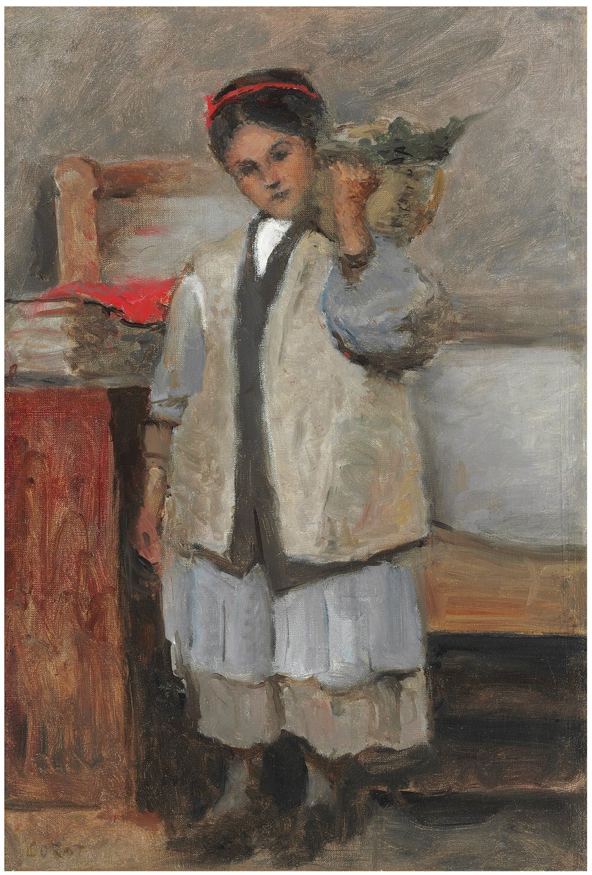 Nuori Seraphine pukeutunut Corotin liiviin tekijältä Jean Baptiste Camille Corot