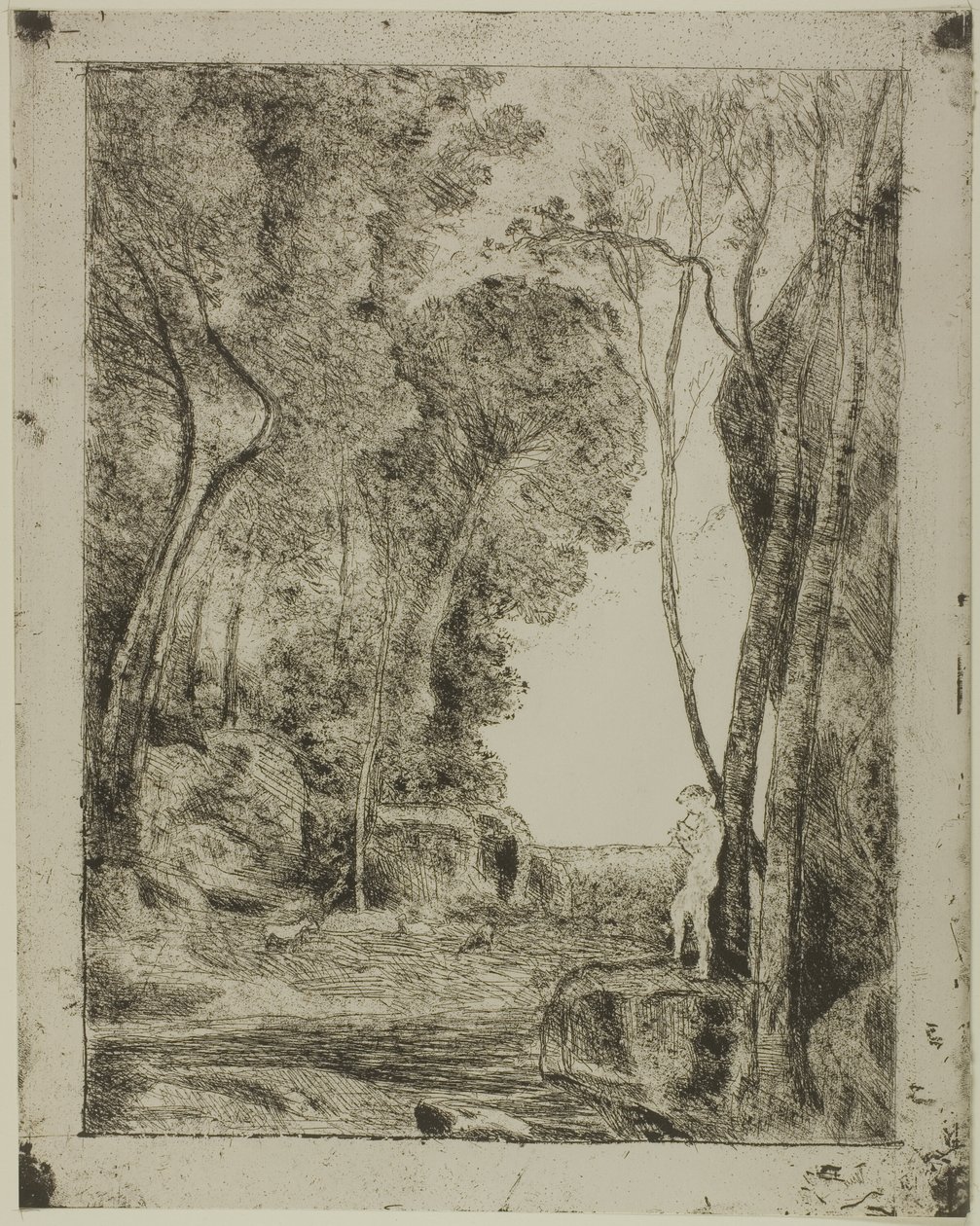 Nuori paimen, ensimmäinen levy tekijältä Jean Baptiste Camille Corot