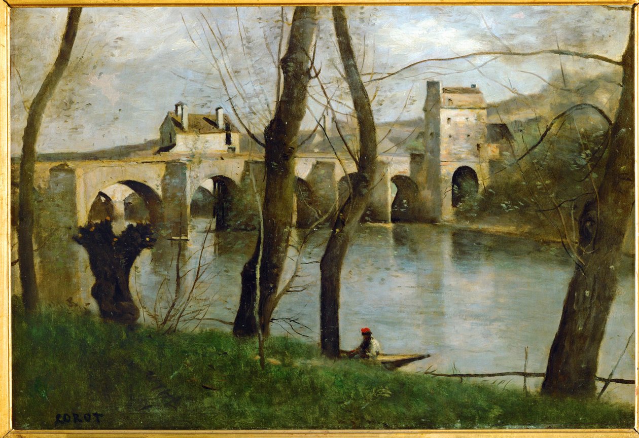 Mantesin silta, Ranska ... tekijältä Jean Baptiste Camille Corot