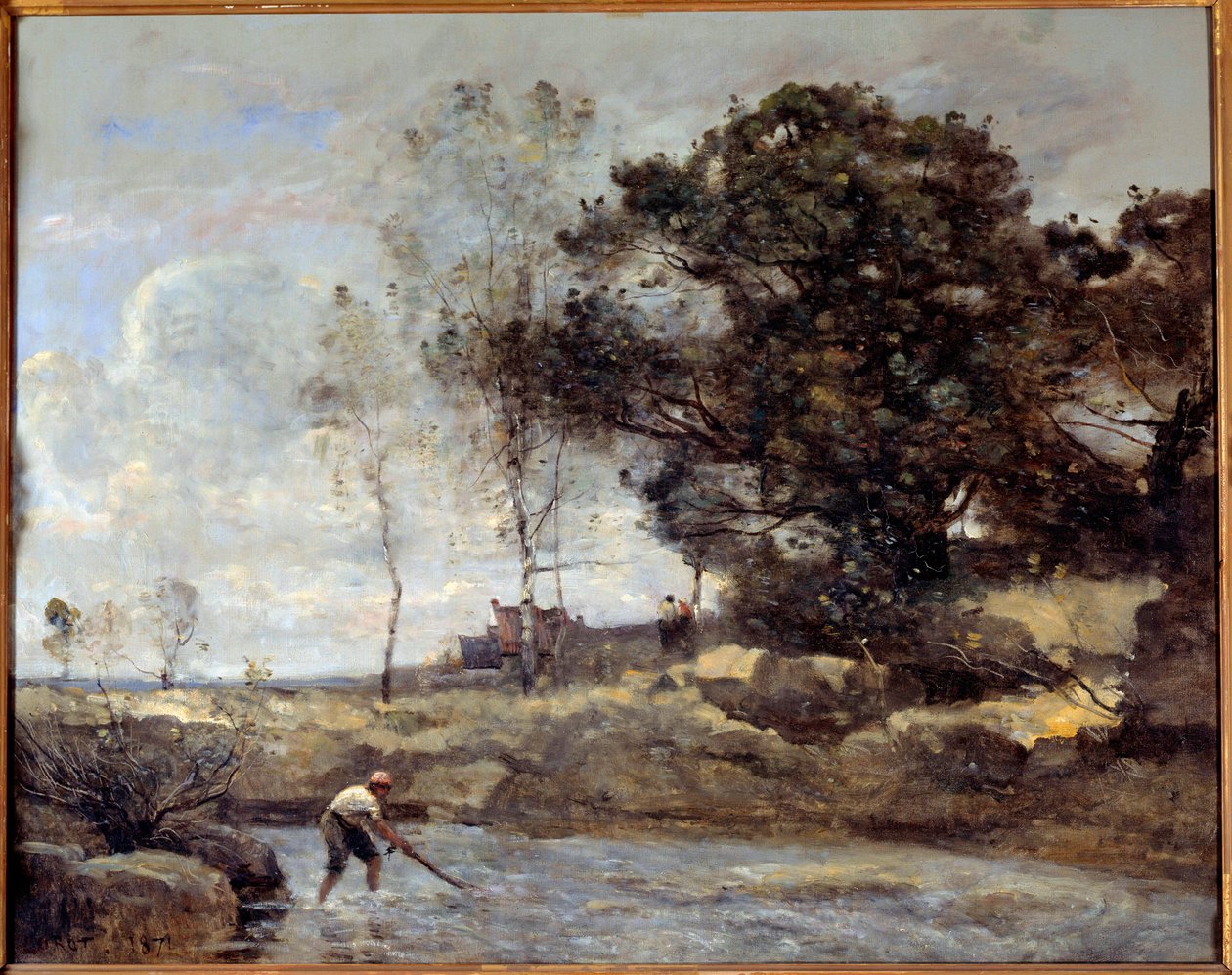 Netin nosto. Camille Corotin (1796-1875) maalaus tekijältä Jean Baptiste Camille Corot