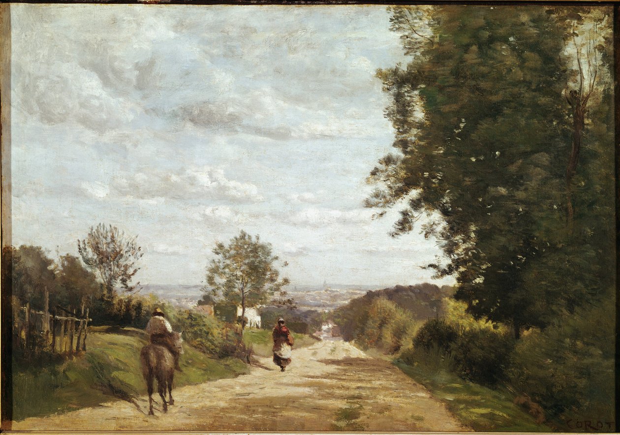 Tie Sevresiin (öljy kankaalle tekijältä Jean Baptiste Camille Corot