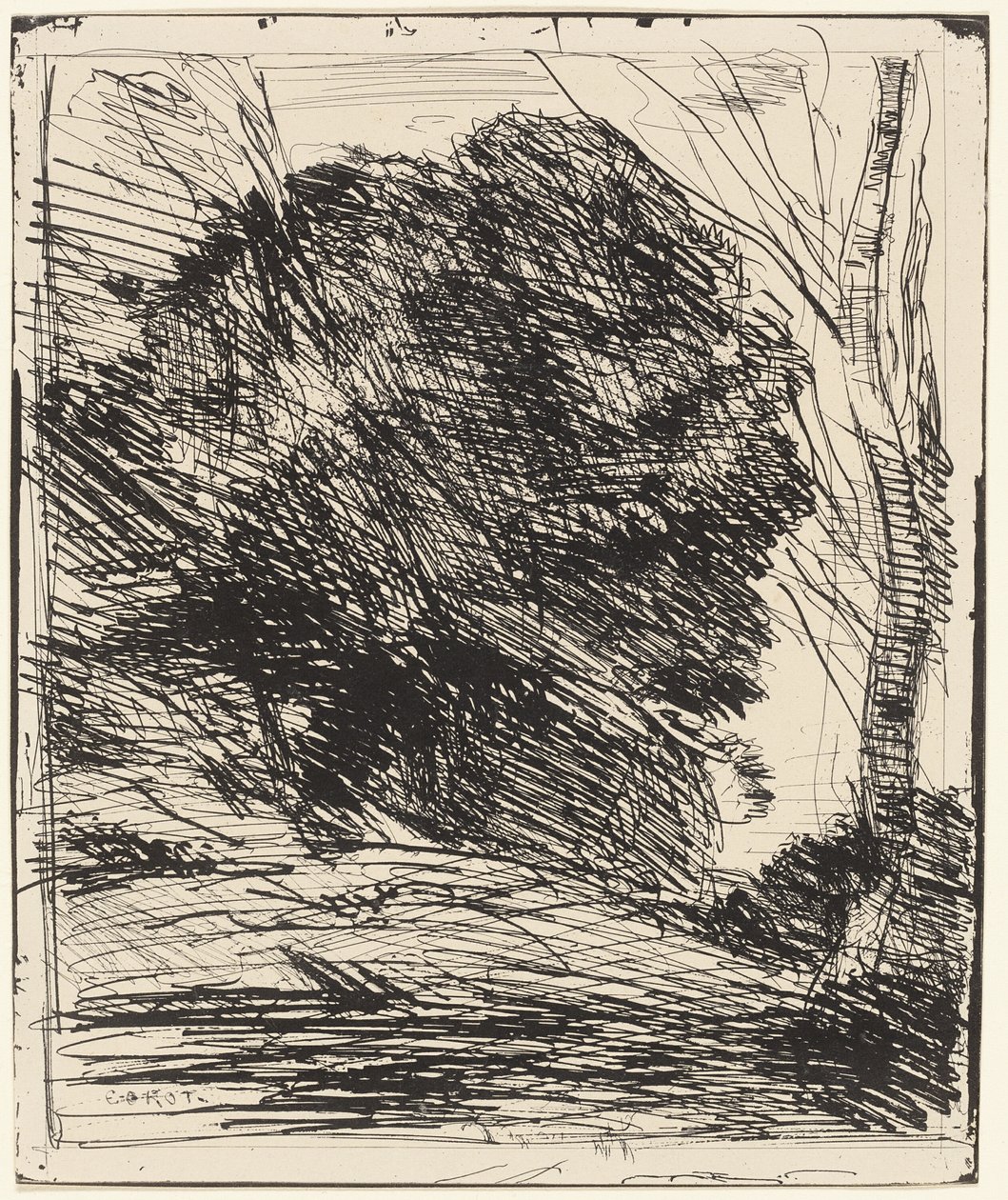 Puut vuorenrinteellä tekijältä Jean Baptiste Camille Corot