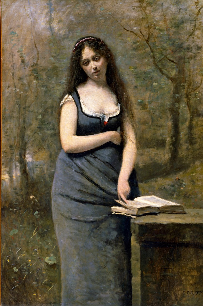 "Velleda" Maalaus Jean Baptiste (Jean Baptiste) Camille Corot (1796-1875) Mittasuhteet: 83x55 cm Pariisi, Musee du Louvren museo tekijältä Jean Baptiste Camille Corot