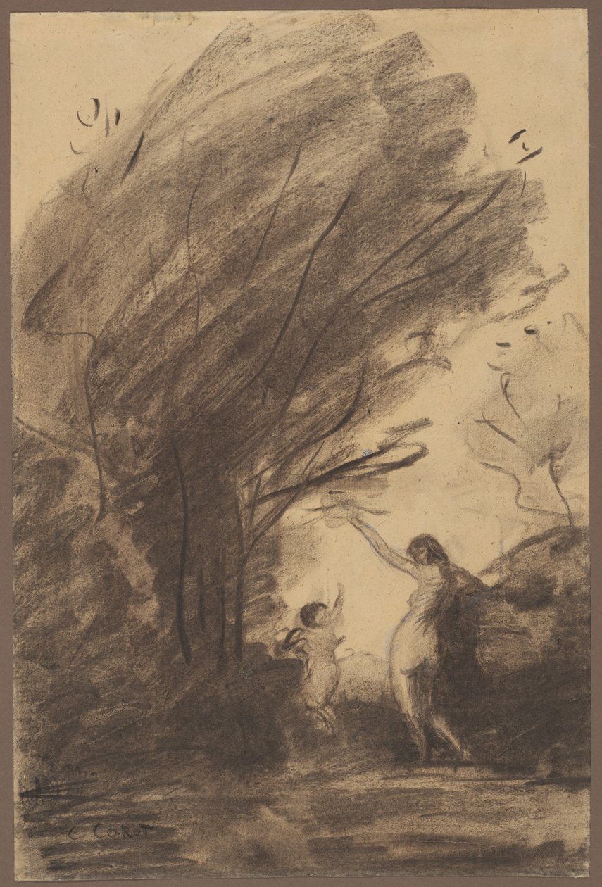 Venus aseistariisuva Cupid tekijältä Jean Baptiste Camille Corot
