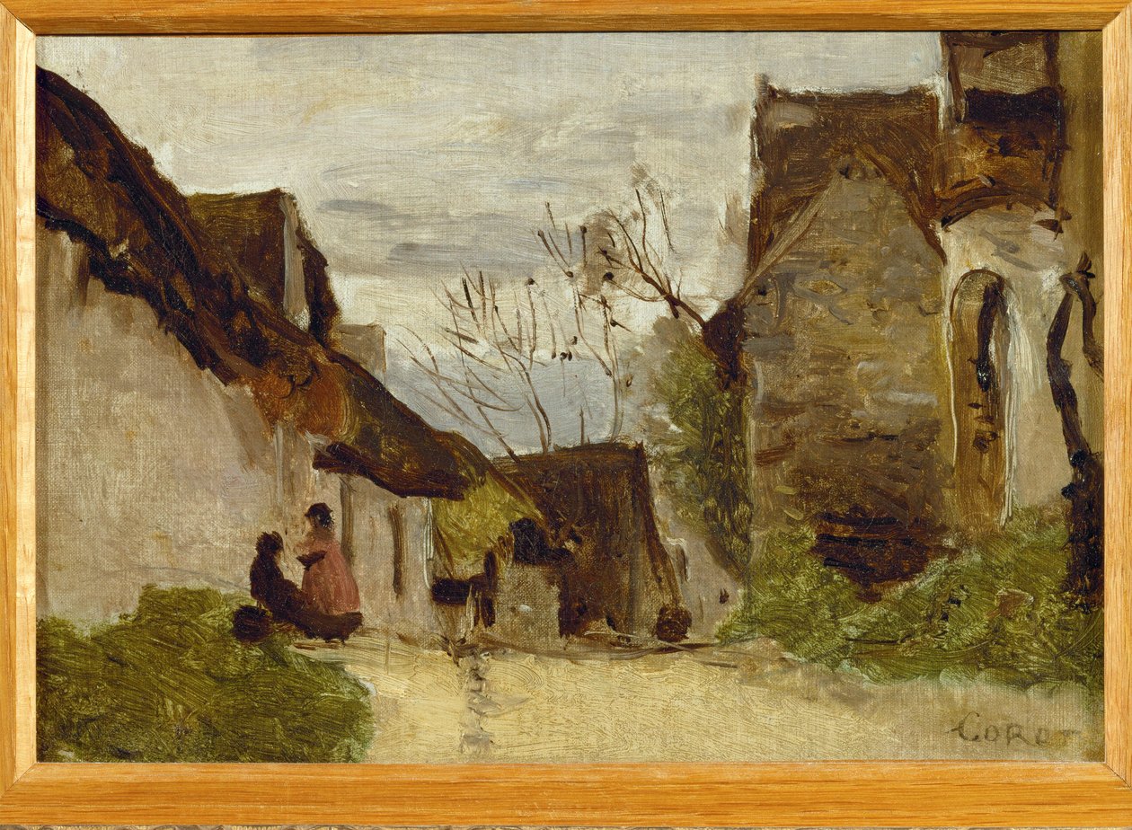 Kylän katu Normandiassa tekijältä Jean Baptiste Camille Corot