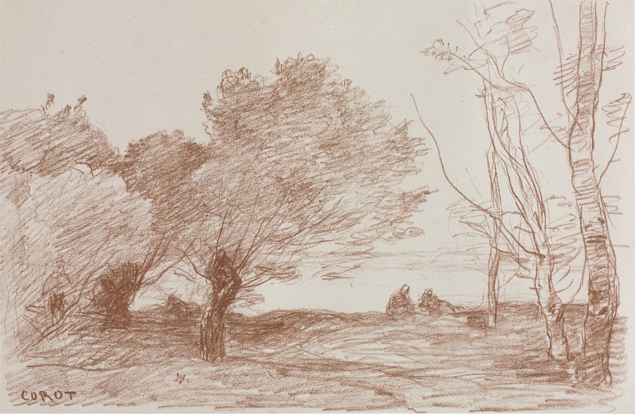 Pajut ja poppelit tekijältä Jean Baptiste Camille Corot