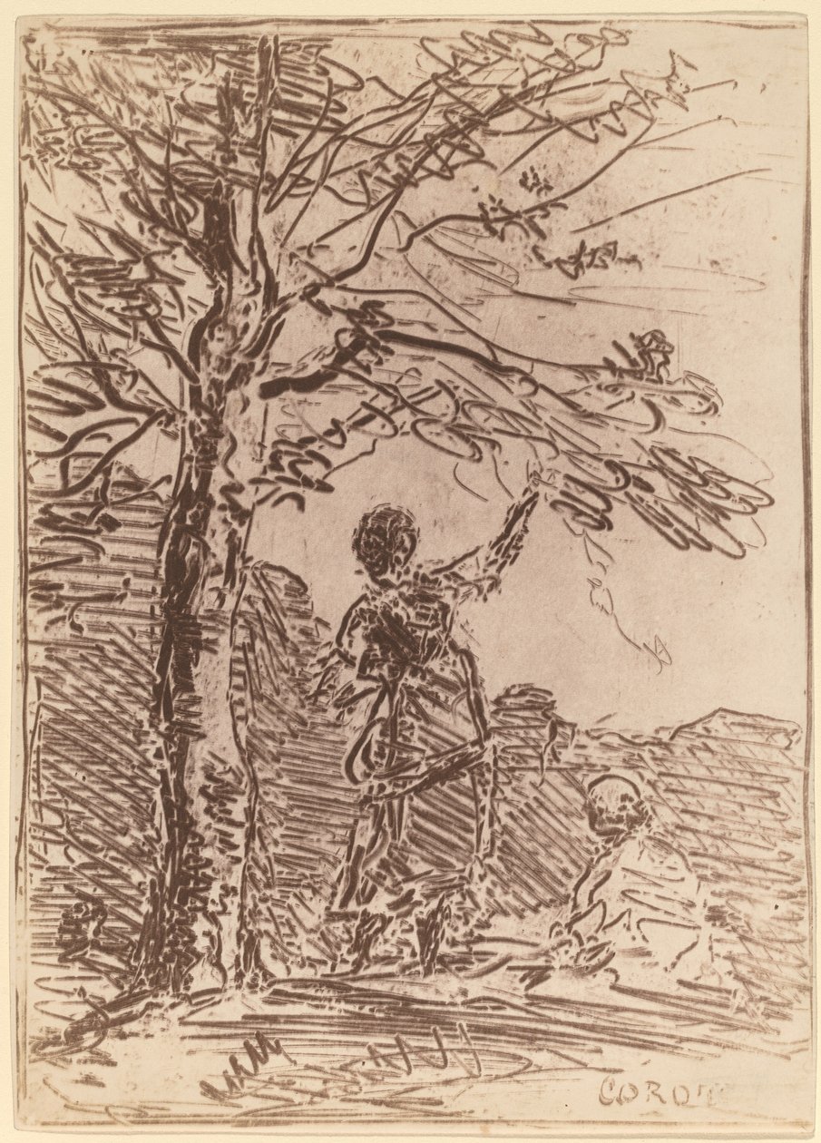 Nuori nainen ja kuolema tekijältä Jean Baptiste Camille Corot