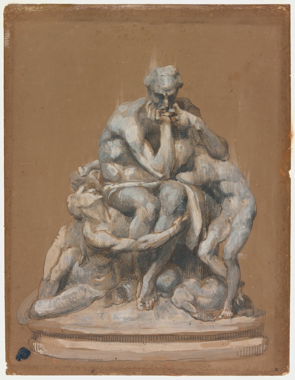 Tutkimus veistokselle Ugolino ja hänen lapsensa tekijältä Jean Baptiste Carpeaux