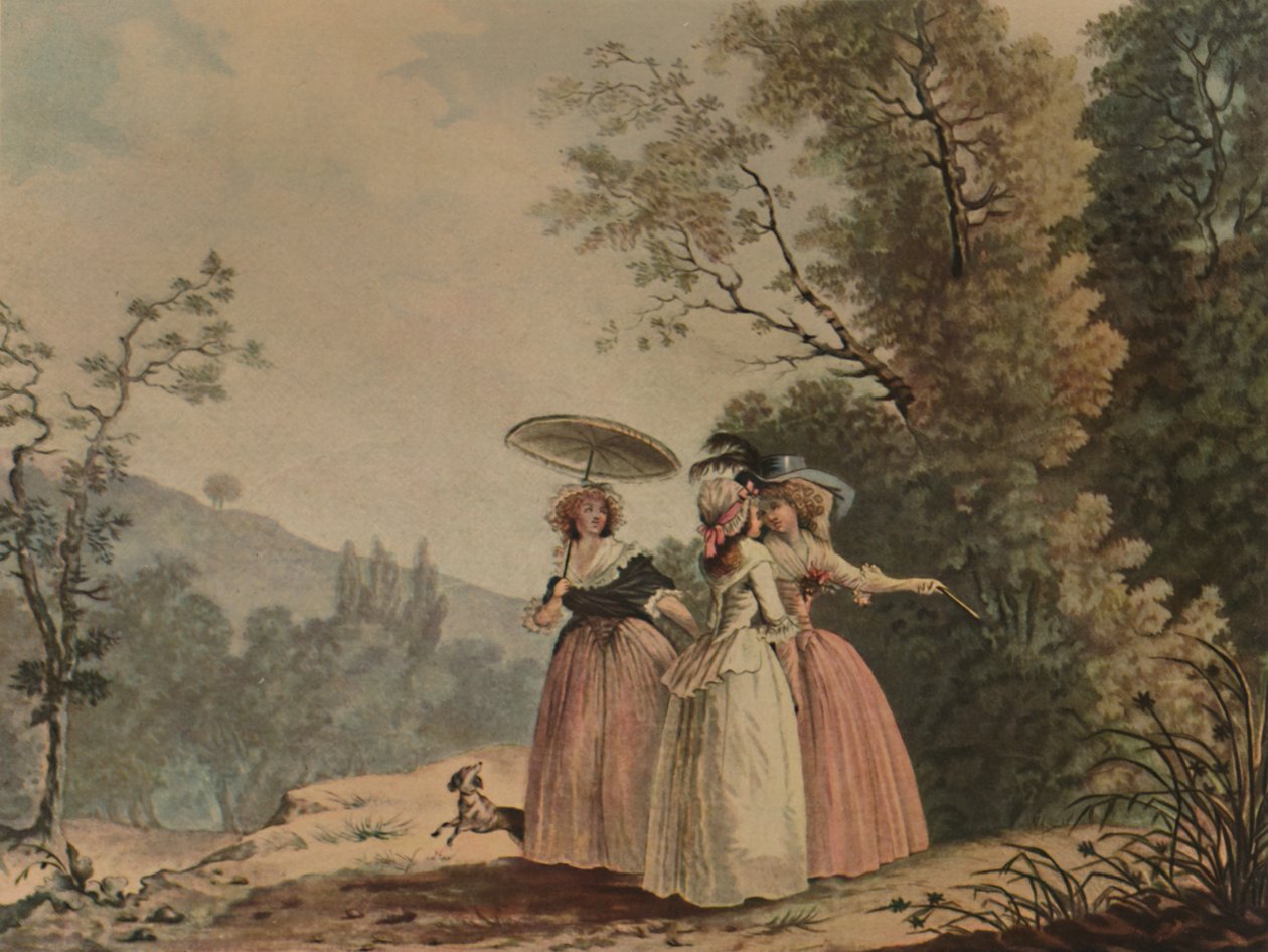 Pariisilaiset armot Bois de Vincennesissä, 1790, 1913 tekijältä Jean Baptiste Chapuy