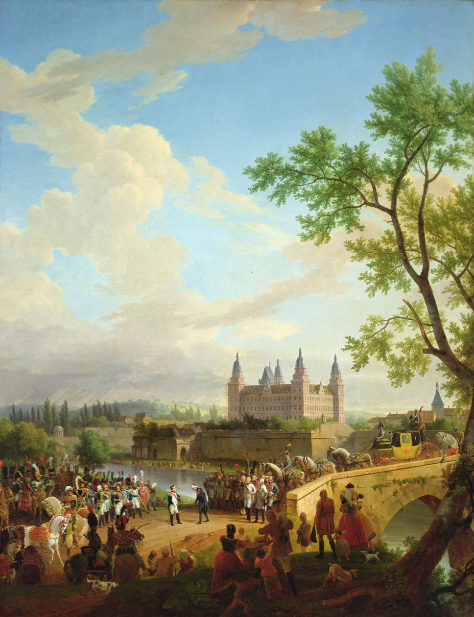 Napoleon ja Baron von Dalberg, Aschaffenburg, 2. lokakuuta 1806 tekijältä Jean Baptiste Debret